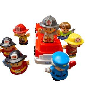 Fisher Price Lot 8 Vintage Fire Truck and Firemen and others